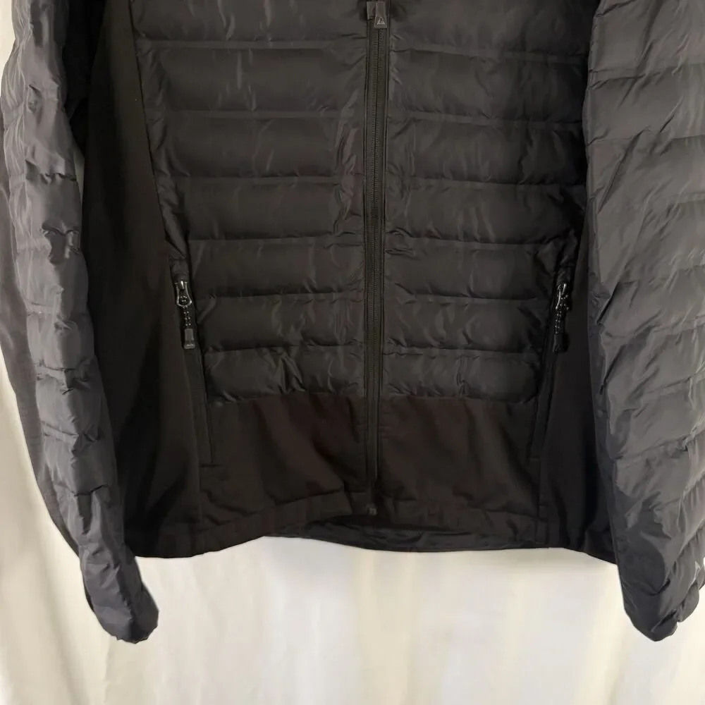 Gerry Puffer Jacket Men's Large Black Full Zip Hooded Pockets Nylon Polyester Fi